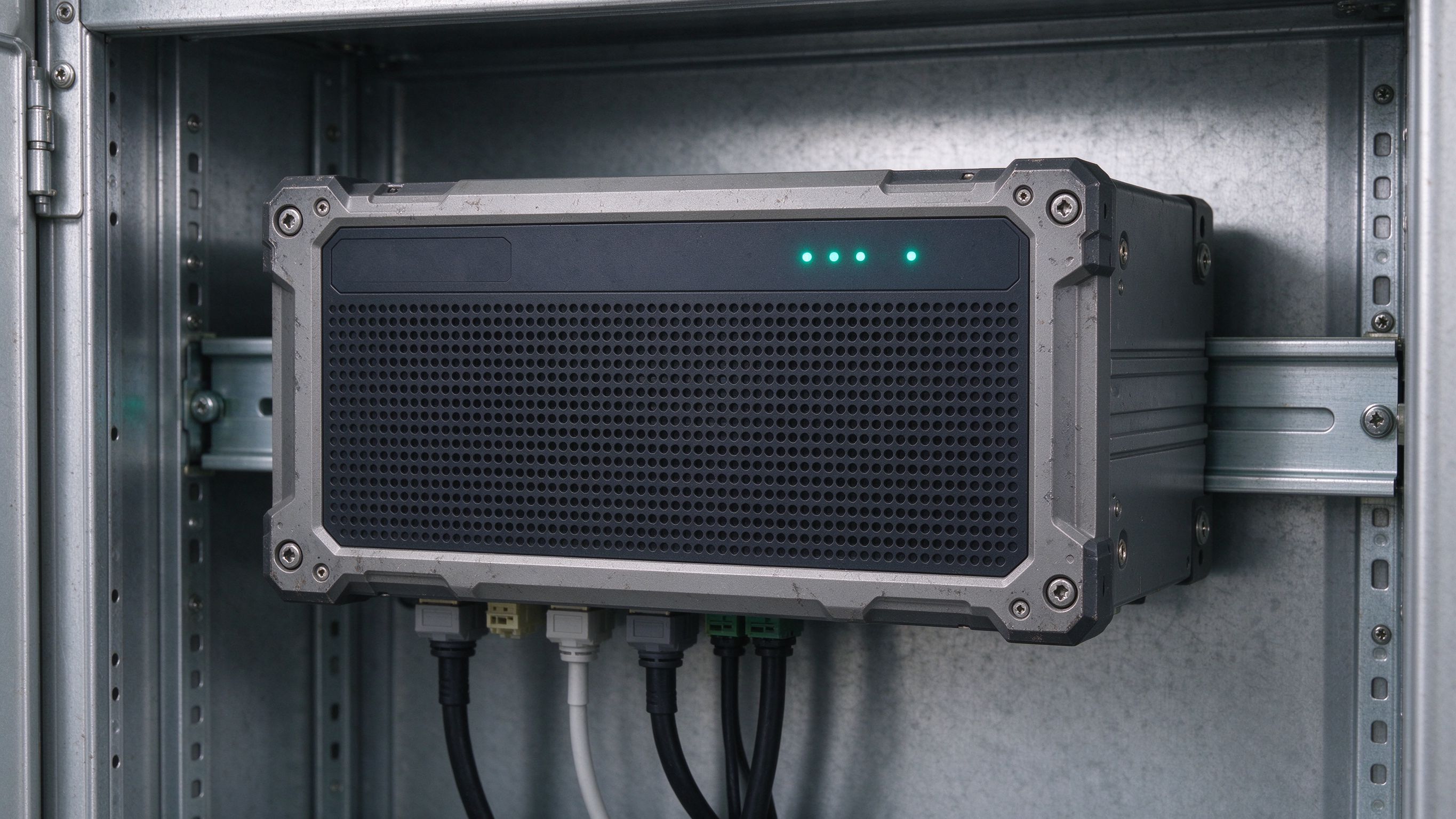 Ruggedised edge unit mounted inside a site equipment cabinet
